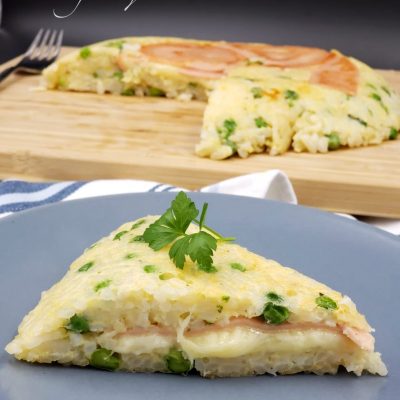 Fritatë me oriz dhe bizele Fritatë me oriz dhe bizele