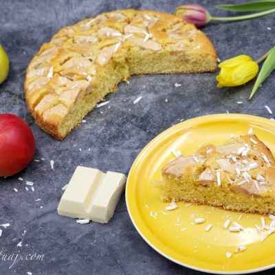 Kek me mollë dhe çokollatë të bardhë